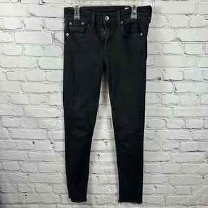 Rag & Bone Rag Bone Women’s Denim Jeans Ankle Skinny Raw Unfinished Hem Black 26